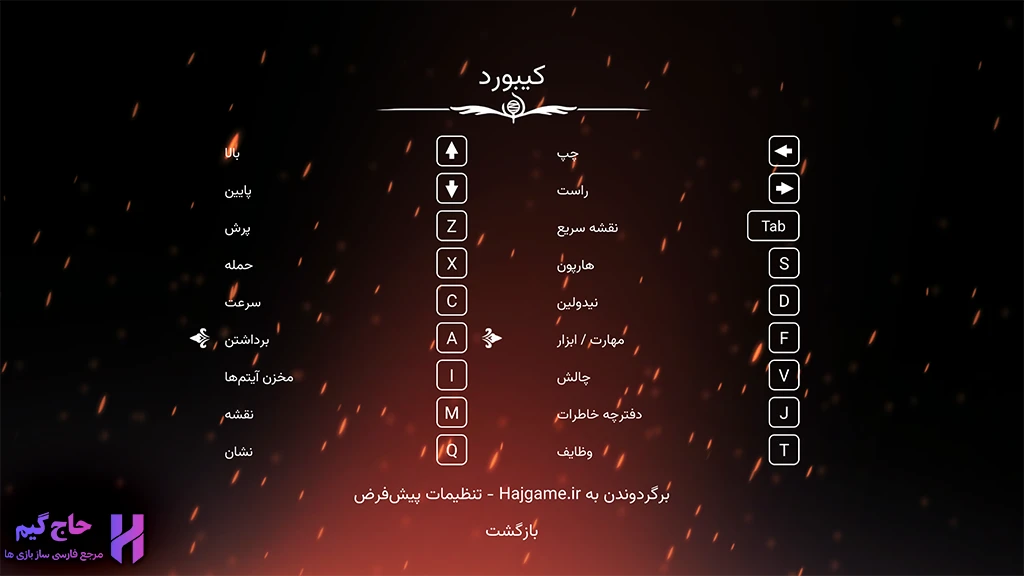 ترجمه ی تنظیمات بازی هالو نایت سیلک سانگ